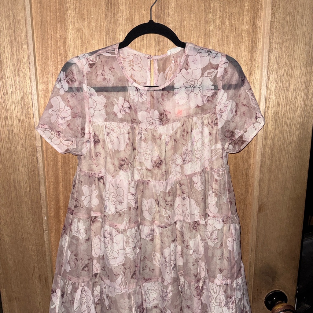 Storia Floral Mini Dress - Pink And Cream